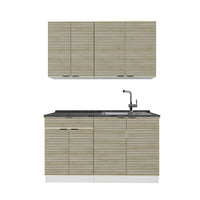 Vicco Cucina completa Pannello di quercia/bianco 140 cm , PL Antracite