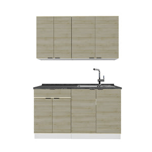 Vicco Cucina completa Pannello di quercia/bianco 140 cm , PL Antracite