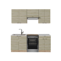 Vicco Cucina componibile Pannello in rovere/rovere goldkraft 200 cm , PL Marmo