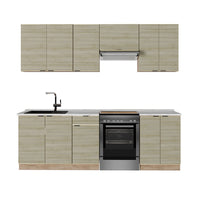 Vicco Cucina componibile Pannello in rovere/rovere goldkraft 240 cm , PL Marmo