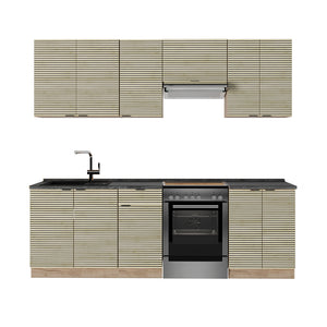 Vicco Cucina componibile Pannello in rovere/rovere goldkraft 240 cm , PL Antracite