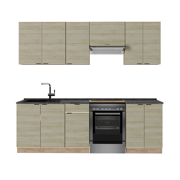 Vicco Cucina componibile Pannello in rovere/rovere goldkraft 240 cm , PL Antracite