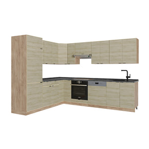 Vicco Cucina angolare completa Pannello in rovere/rovere goldkraft 227 x 287 cm , PL Antracite