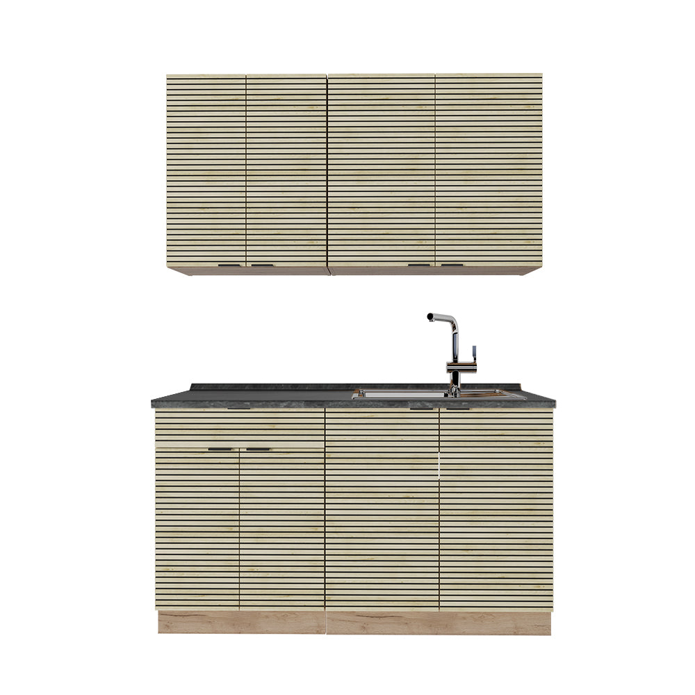 Vicco Cucina completa Pannello in rovere/rovere goldkraft 140 cm , PL Antracite