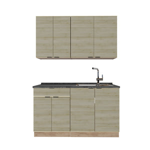 Vicco Cucina completa Pannello in rovere/rovere goldkraft 140 cm , PL Antracite