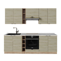 Vicco Cucina componibile Pannello in rovere/rovere goldkraft 235 cm , PL Marmo