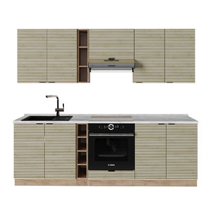 Vicco Cucina componibile Pannello in rovere/rovere goldkraft 235 cm , PL Marmo