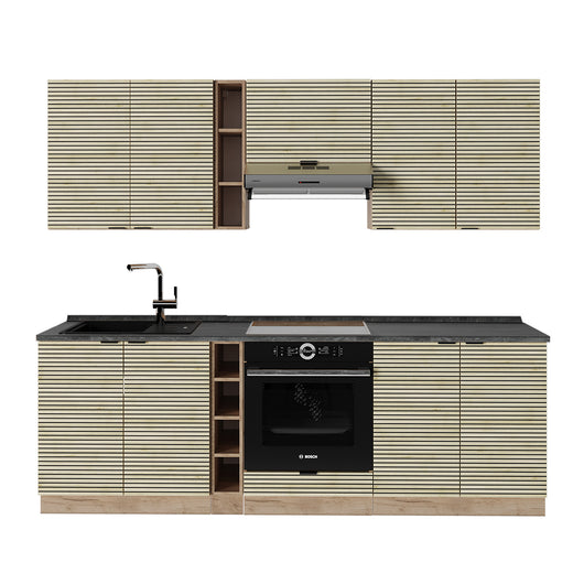 Vicco Cucina componibile Pannello in rovere/rovere goldkraft 235 cm , PL Antracite