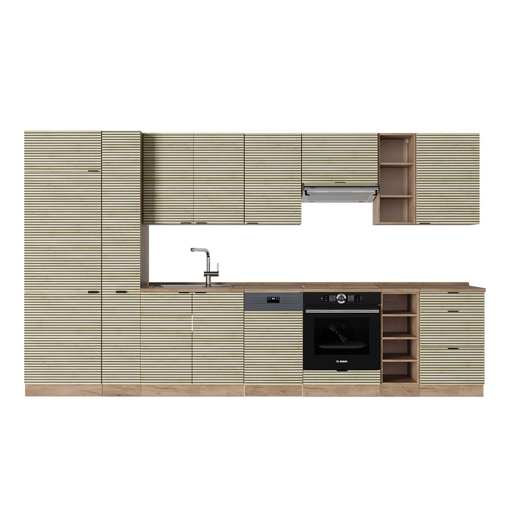 Vicco Cucina componibile Pannello in rovere/rovere goldkraft 355 cm , PL Rovere