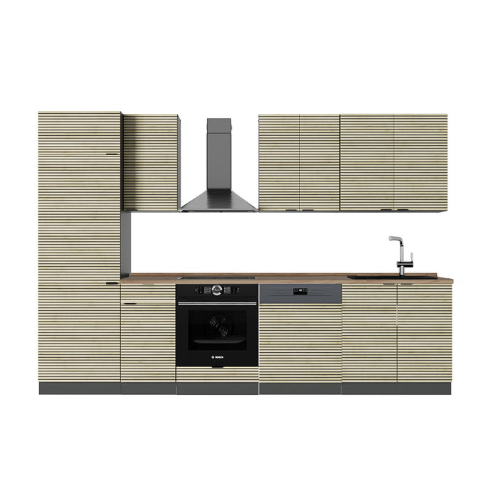 Vicco Cucina componibile Pannello in rovere/antracite 300 cm , PL Rovere