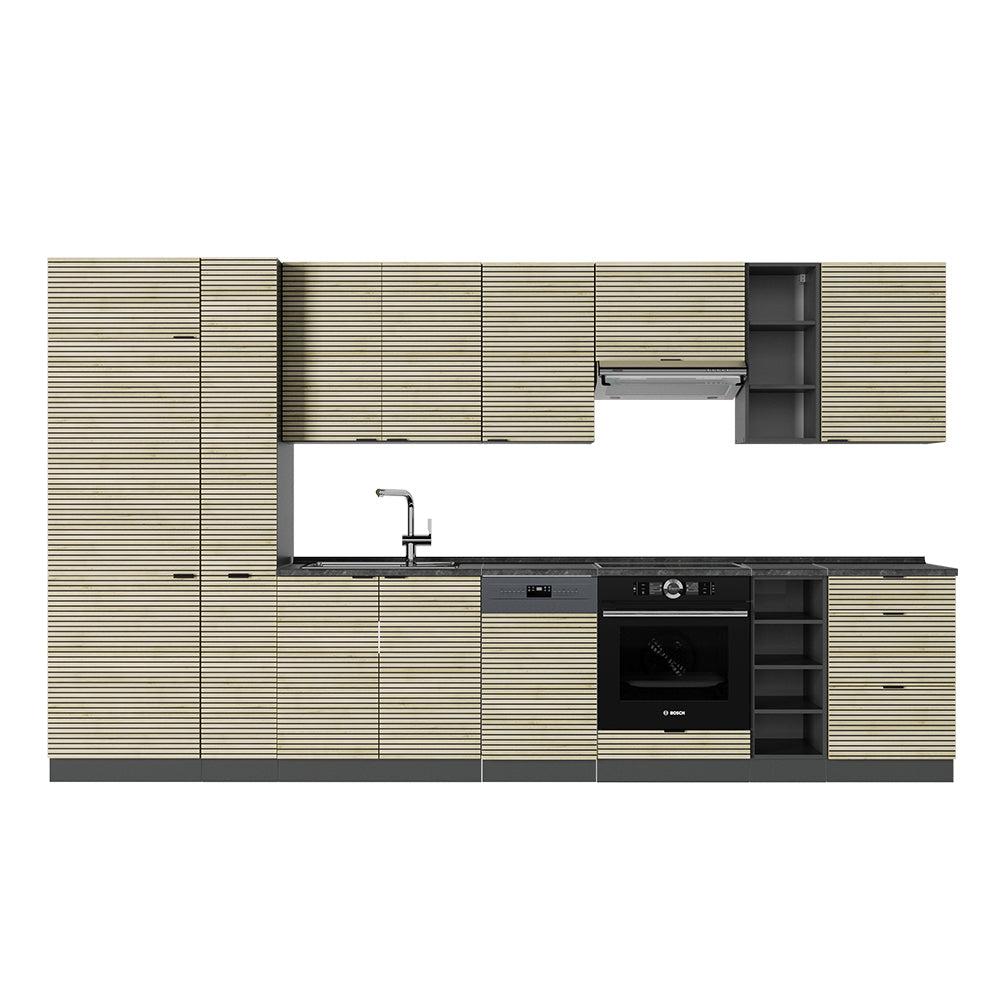 Vicco Cucina componibile Pannello in rovere/antracite 355 cm , PL Antracite