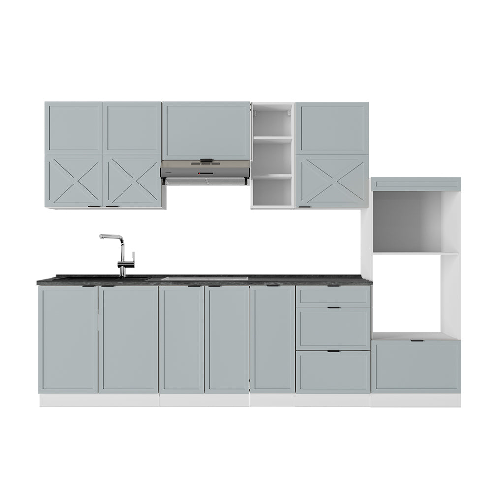 Vicco Cucina componibile Blu-grigio chiaro/bianco 280 cm , PL Antracite