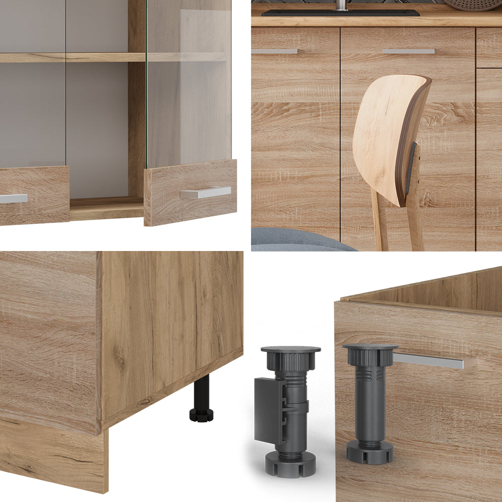 Vicco Cucina monoblocco Rovere Sonoma/Goldkraft 140 cm , PL Marmo