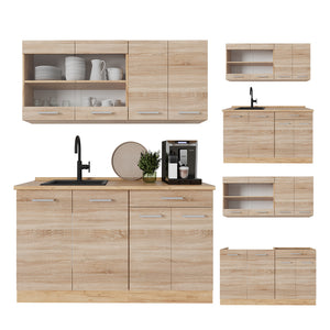 Vicco Cucina completa Rovere Sonoma/Goldkraft 140 cm senza piano di lavoro