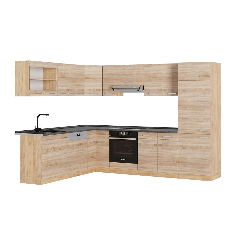 Vicco Cucina angolare completa Rovere Sonoma/Goldkraft 227 x 287 cm , PL Antracite