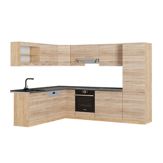 Vicco Cucina angolare completa Rovere Sonoma/Goldkraft 227 x 287 cm , PL Antracite