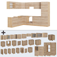 Vicco Cucina angolare completa Rovere Sonoma/Goldkraft 227 x 287 cm senza piano di lavoro
