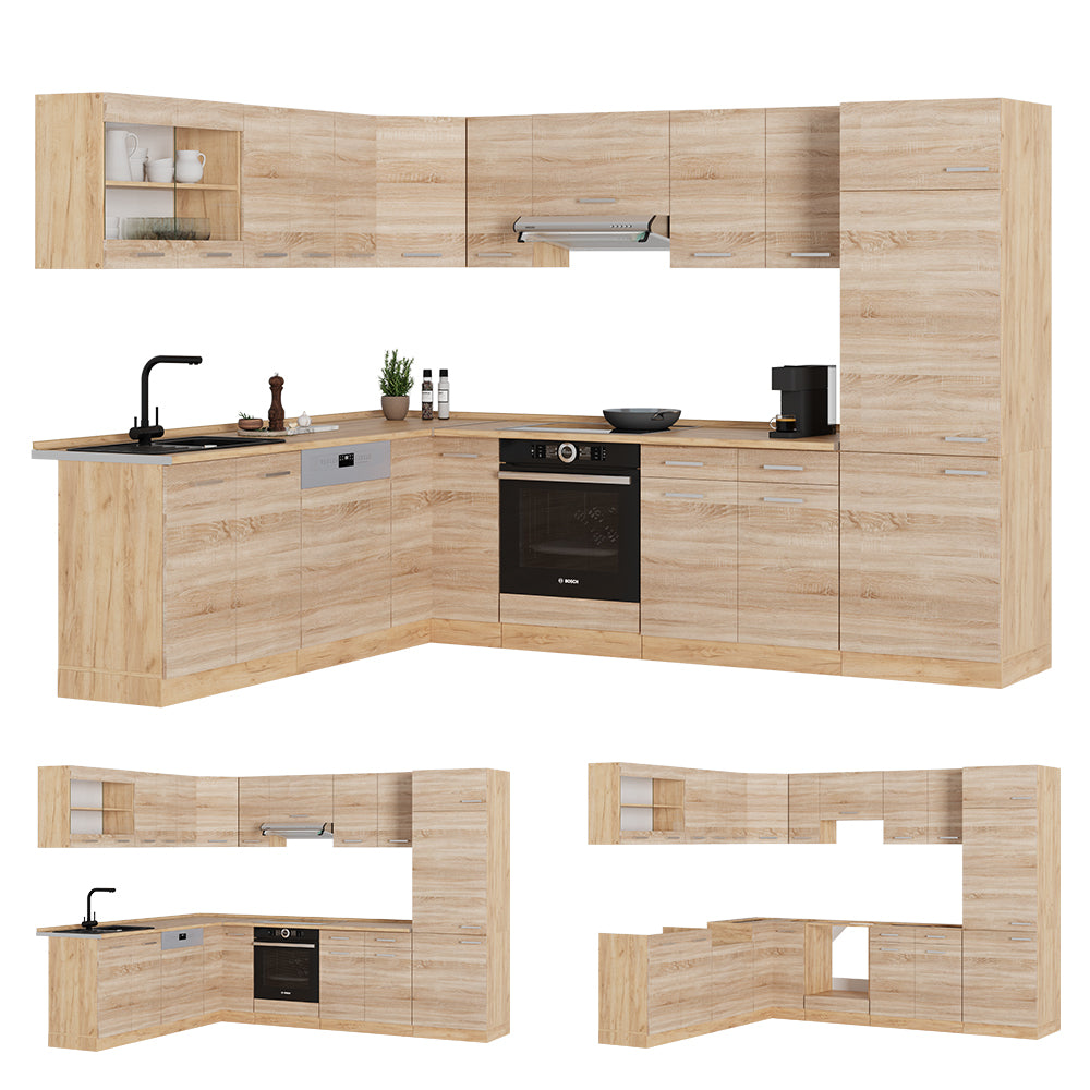 Vicco Cucina angolare completa Rovere Sonoma/Goldkraft 227 x 287 cm , PL Marmo