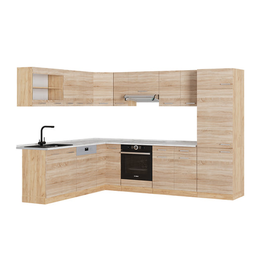 Vicco Cucina angolare completa Rovere Sonoma/Goldkraft 227 x 287 cm , PL Marmo