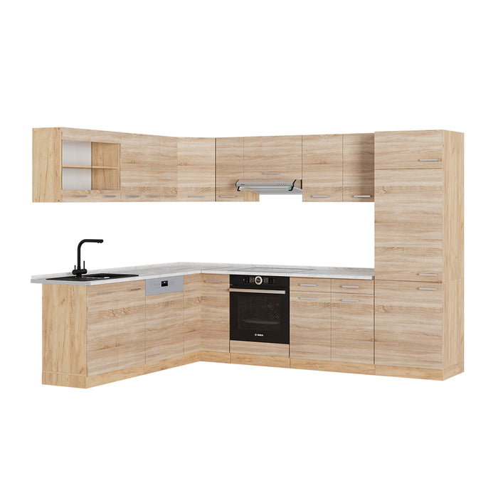 Vicco Cucina angolare completa Rovere Sonoma/Goldkraft 227 x 287 cm , PL Marmo