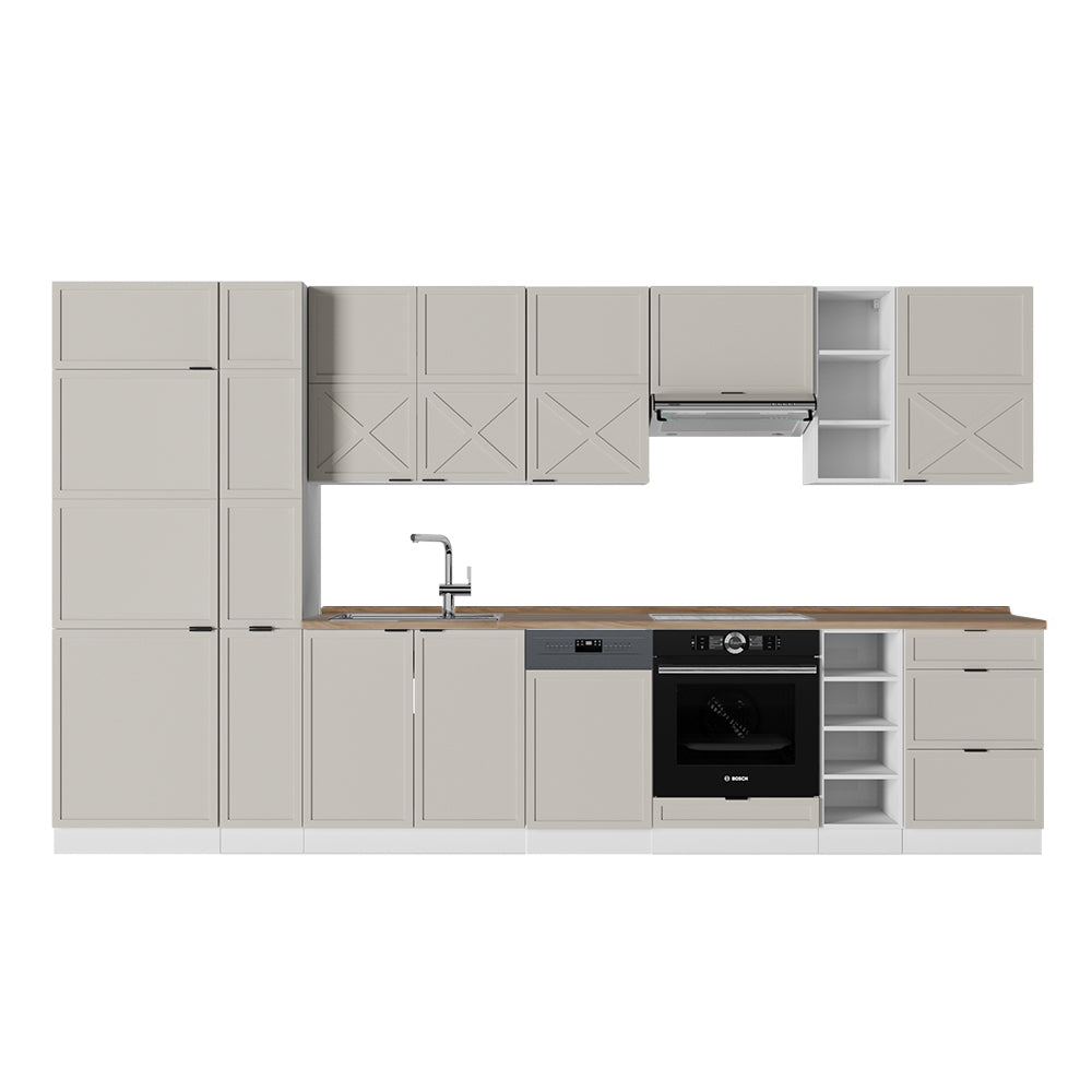 Vicco Cucina componibile Grigio/beige/bianco 355 cm , PL Rovere