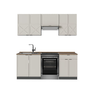 Vicco Cucina componibile Grigio/beige/antracite 200 cm , PL Rovere