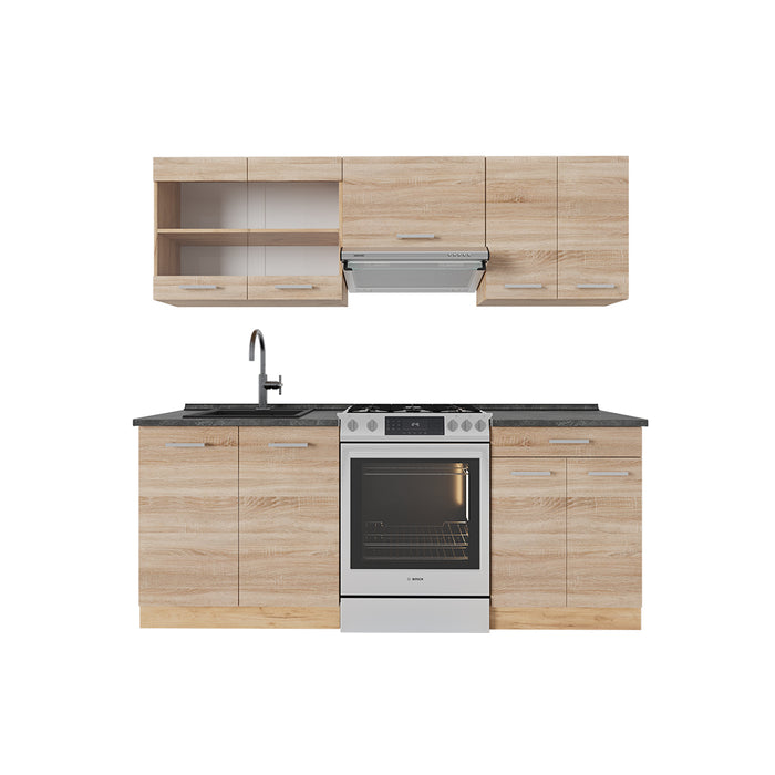 Vicco Cucina componibile Rovere Sonoma/Goldkraft 200 cm , PL Antracite