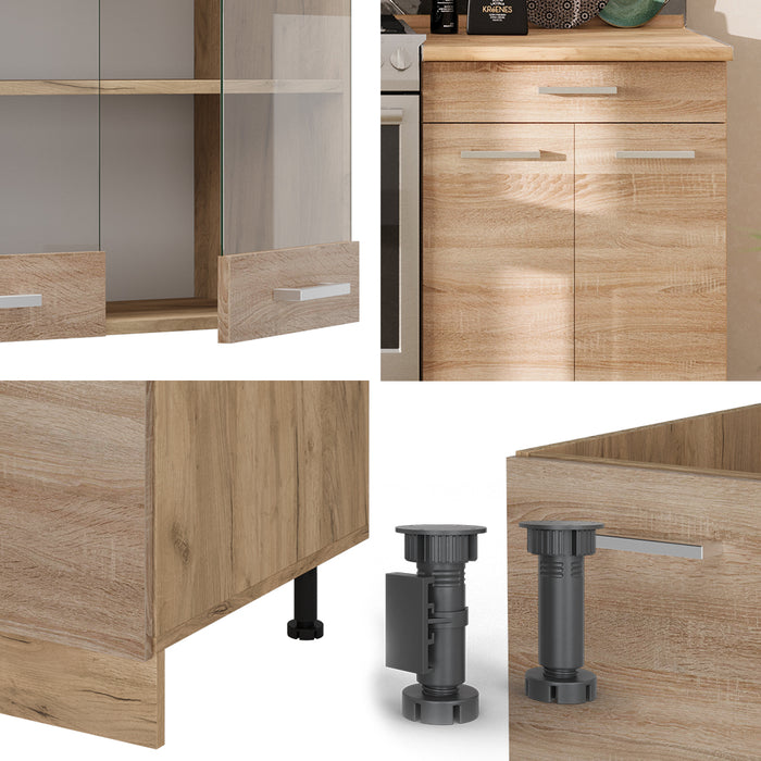 Vicco Cucina componibile Rovere Sonoma/Goldkraft 200 cm senza piano di lavoro