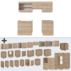 Vicco Cucina componibile Rovere Sonoma/Goldkraft 200 cm , PL Marmo