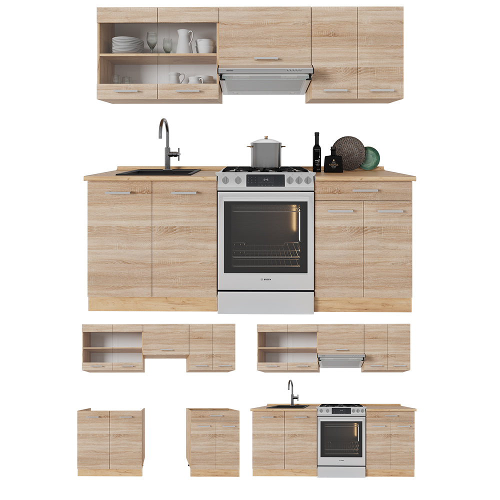 Vicco Cucina componibile Rovere Sonoma/Goldkraft 200 cm , PL Rovere