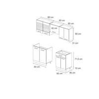 Vicco Cucina componibile Rovere Sonoma/Goldkraft 200 cm senza piano di lavoro