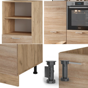 Vicco Cucine componibili piccole Rovere Sonoma/Goldkraft 180 cm senza piano di lavoro