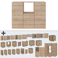 Vicco Cucine componibili piccole Rovere Sonoma/Goldkraft 180 cm senza piano di lavoro