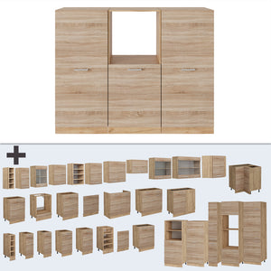 Vicco Cucine componibili piccole Rovere Sonoma/Goldkraft 180 cm senza piano di lavoro