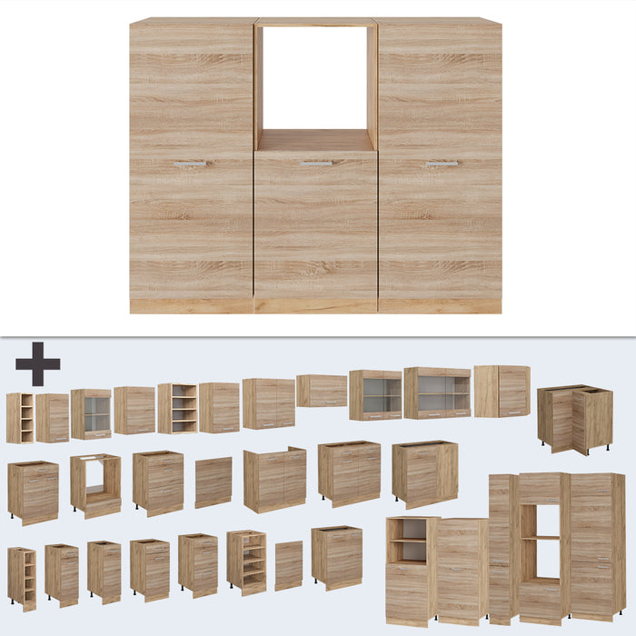 Vicco Cucine componibili piccole Rovere Sonoma/Goldkraft 180 cm senza piano di lavoro