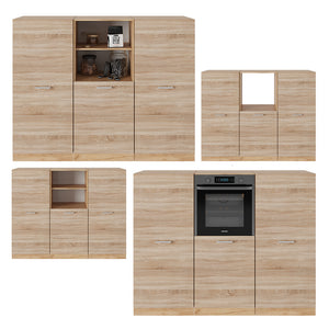 Vicco Cucine componibili piccole Rovere Sonoma/Goldkraft 180 cm senza piano di lavoro