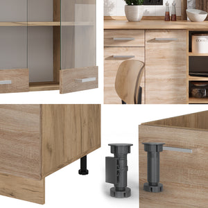 Vicco Cucina componibile Rovere Sonoma/Goldkraft 240 cm , PL Antracite