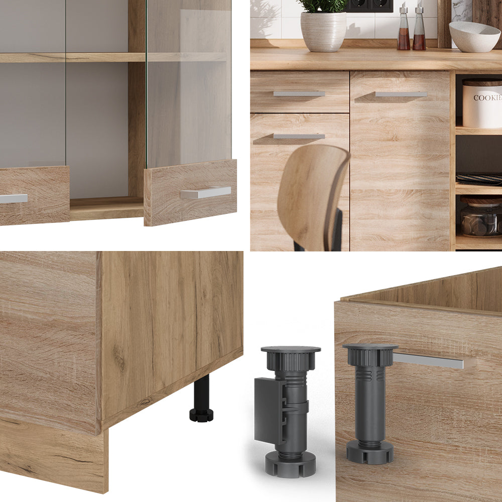 Vicco Cucina componibile Rovere Sonoma/Goldkraft 240 cm senza piano di lavoro
