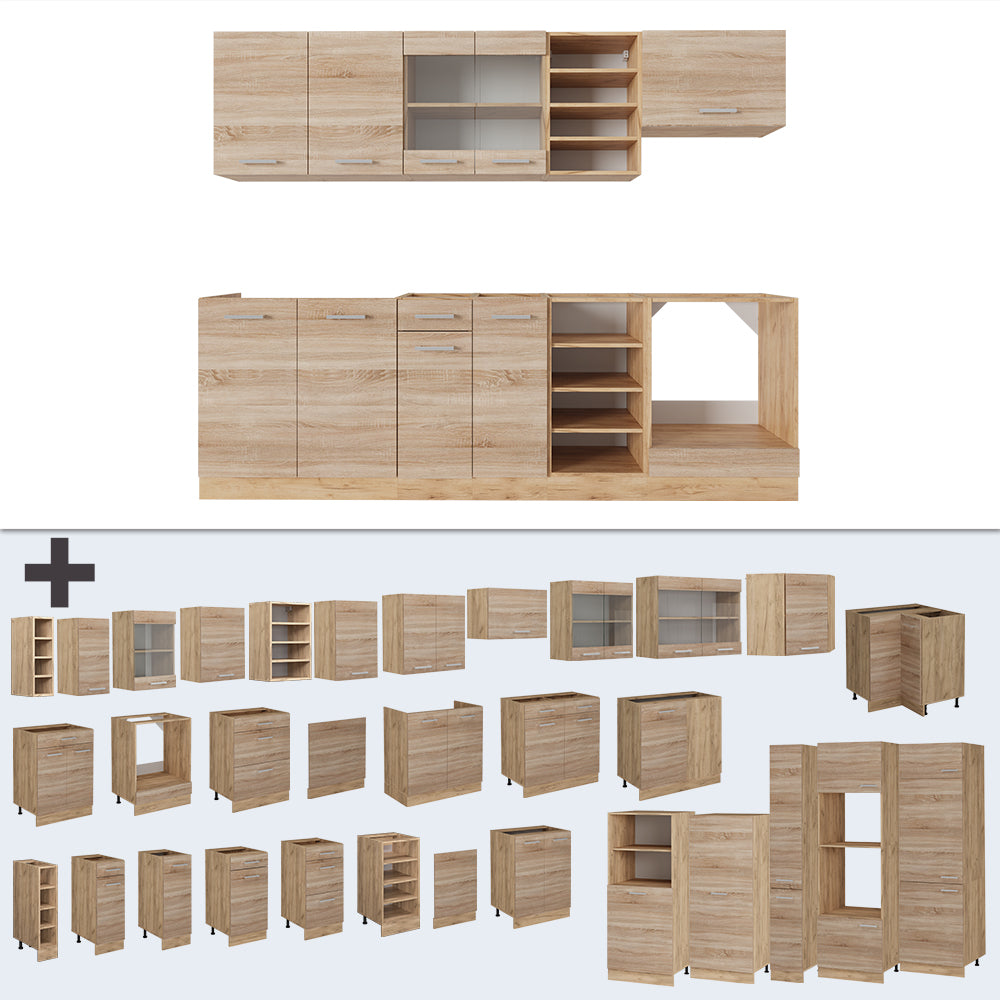 Vicco Cucina componibile Rovere Sonoma/Goldkraft 240 cm , PL Marmo