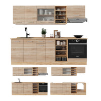 Vicco Cucina componibile Rovere Sonoma/Goldkraft 240 cm , PL Antracite