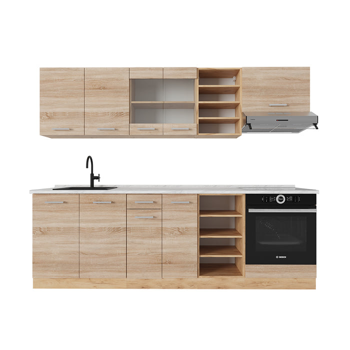 Vicco Cucina componibile Rovere Sonoma/Goldkraft 240 cm , PL Marmo