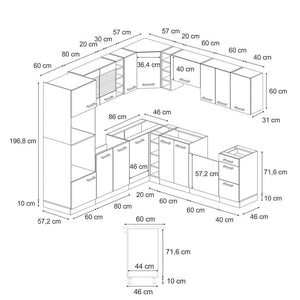 Vicco Cucina angolare completa Rovere Sonoma/Goldkraft 237 x 247 cm , PL Rovere