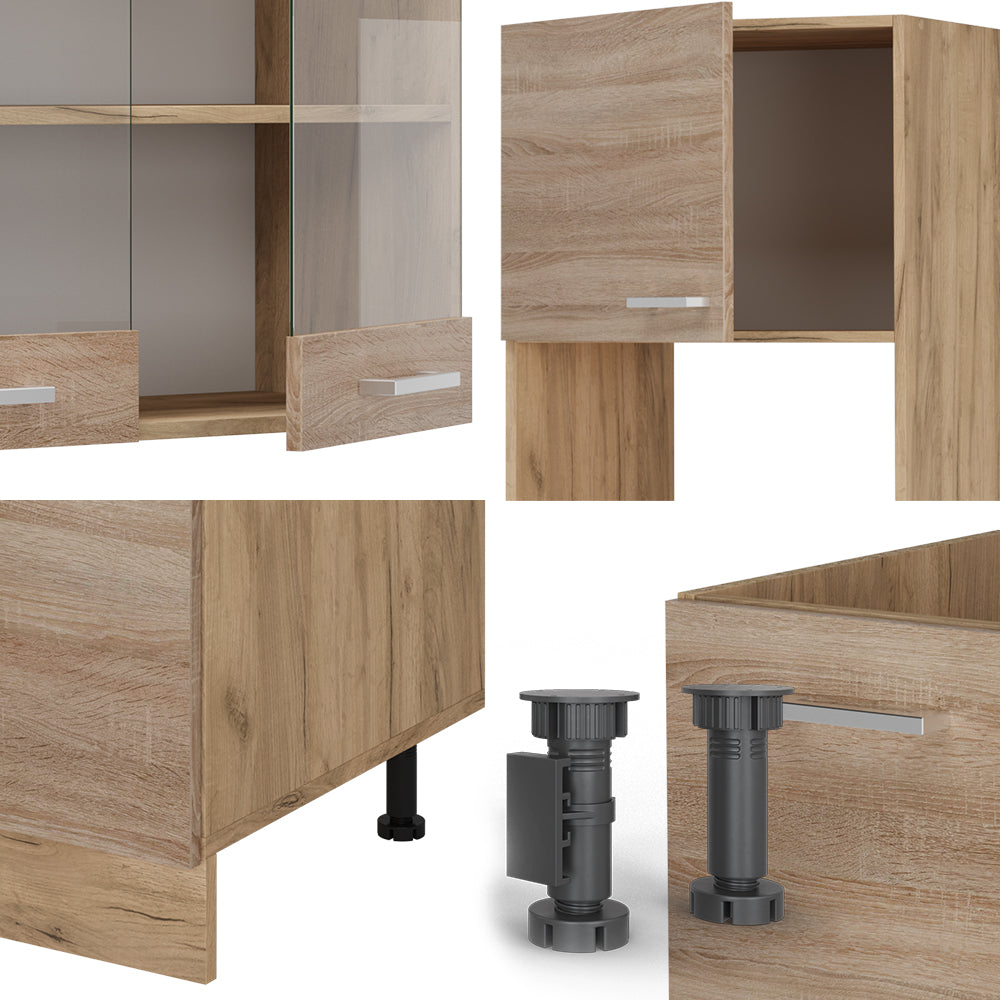 Vicco Cucina angolare completa Rovere Sonoma/Goldkraft 237 x 247 cm , PL Rovere