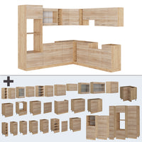 Vicco Cucina angolare completa Rovere Sonoma/Goldkraft 237 x 247 cm , PL Rovere