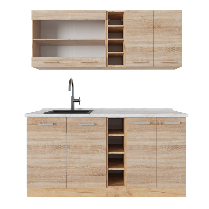 Vicco Cucina completa Rovere Sonoma/Goldkraft 160 cm , PL Marmo