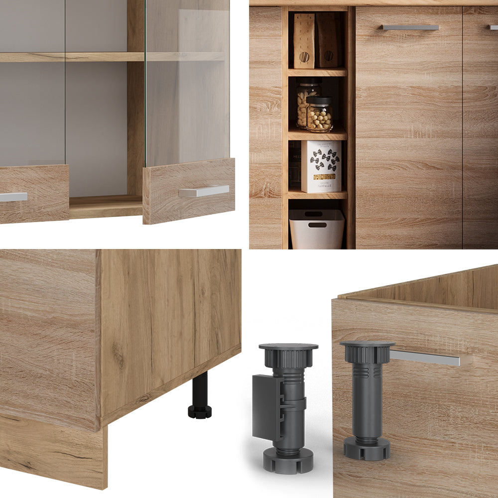 Vicco Cucina completa Rovere Sonoma/Goldkraft 160 cm , PL Marmo