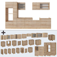 Vicco Cucina completa  Rovere Sonoma/Goldkraft 350 cm , PL Antracite