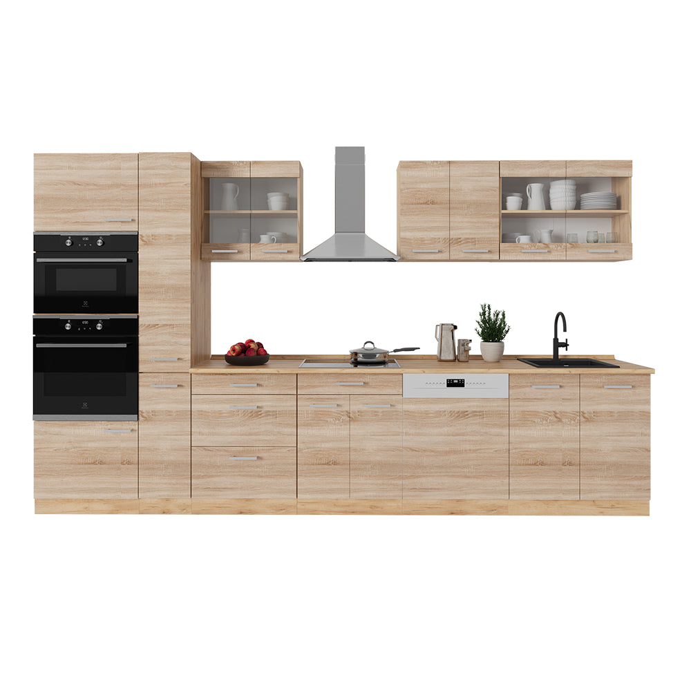 Vicco Cucina completa  Rovere Sonoma/Goldkraft 350 cm , PL Antracite