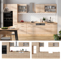 Vicco Cucina componibile Rovere Sonoma/Goldkraft 350 cm senza piano di lavoro