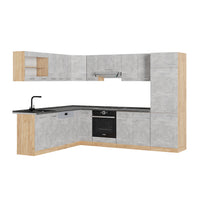 Vicco Cucina angolare completa Calcestruzzo/quercia dorata 227 x 287 cm , PL Antracite